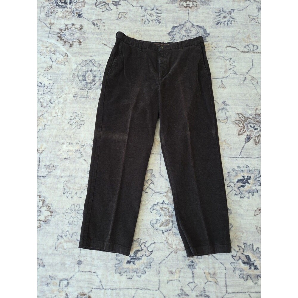 #235 Haggar Corduroy Trousers 36x 29 Men's Brown Pants Cords 100% Cotton Vintage